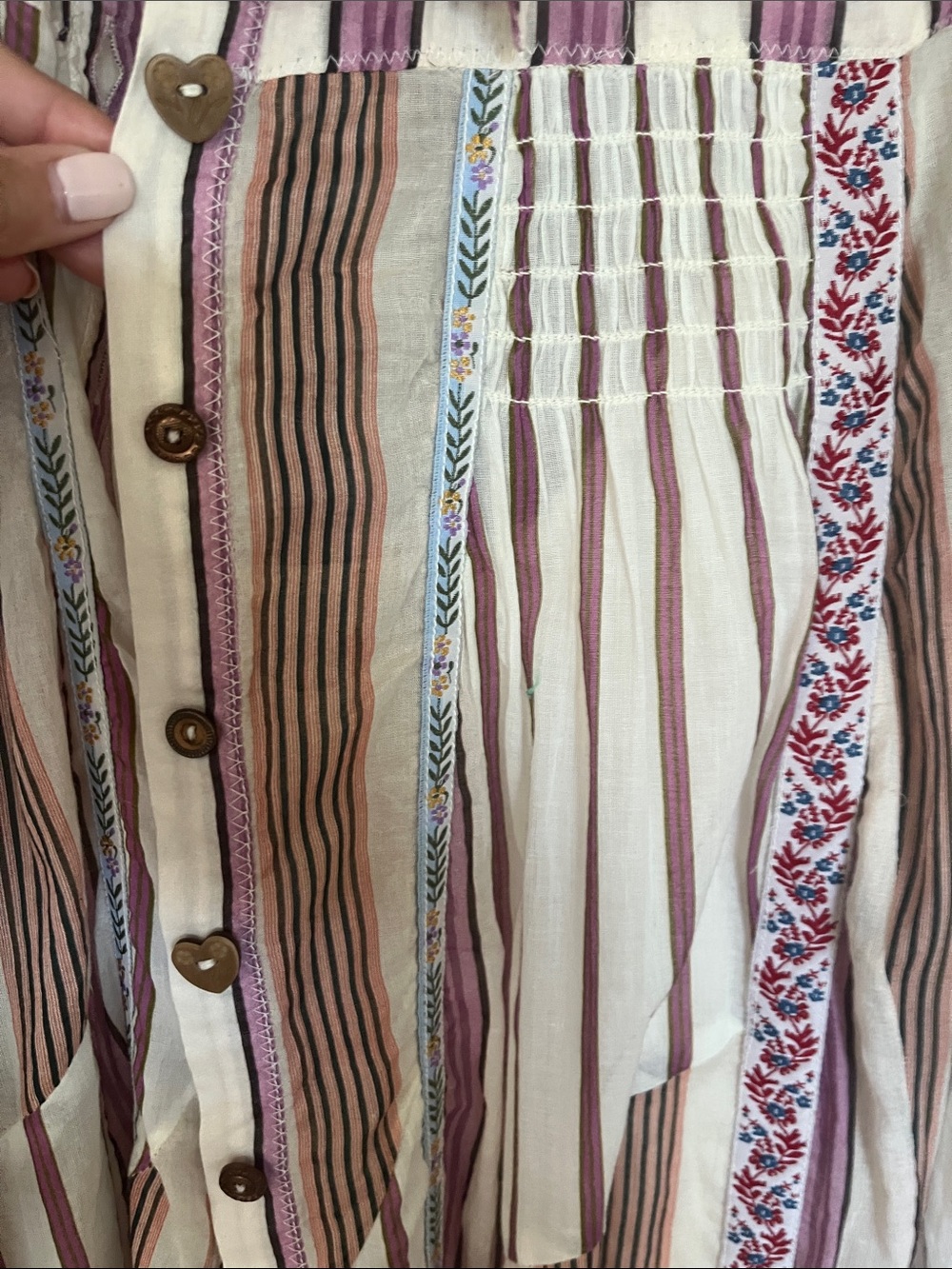 EUC Free People Sweet Dreams Cream & Purple Striped Maxi Dress. Size XS/S combo - Picture 6 of 8